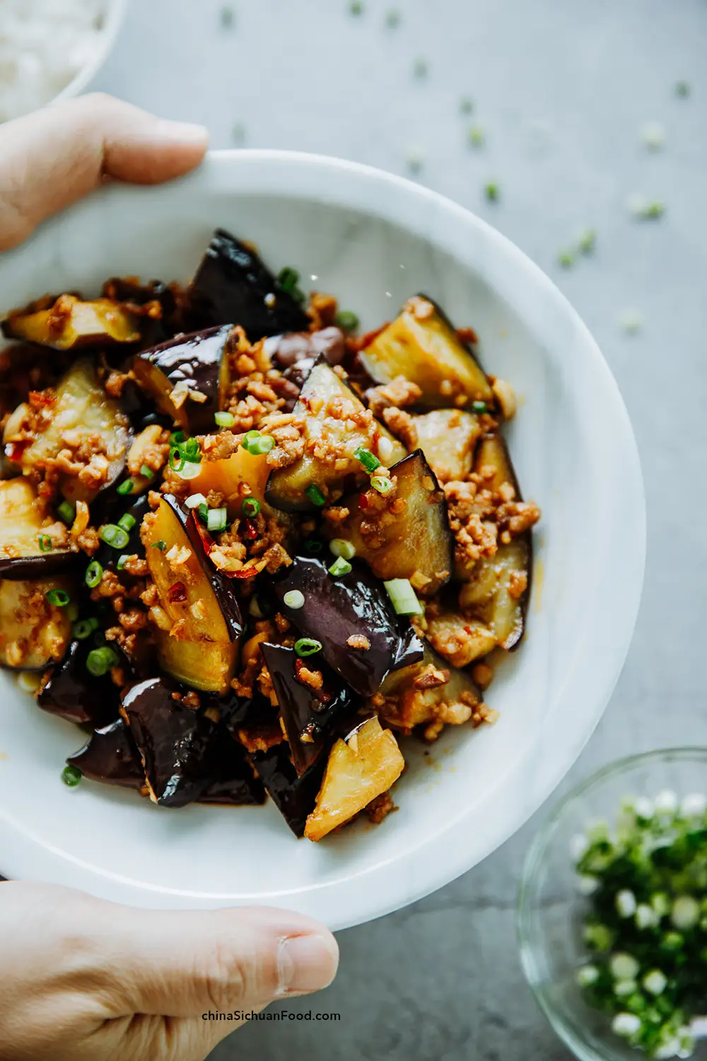 eggplants with minced pork 