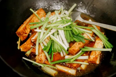 scallion and ginger braised tofu|chinasichuanfood.com