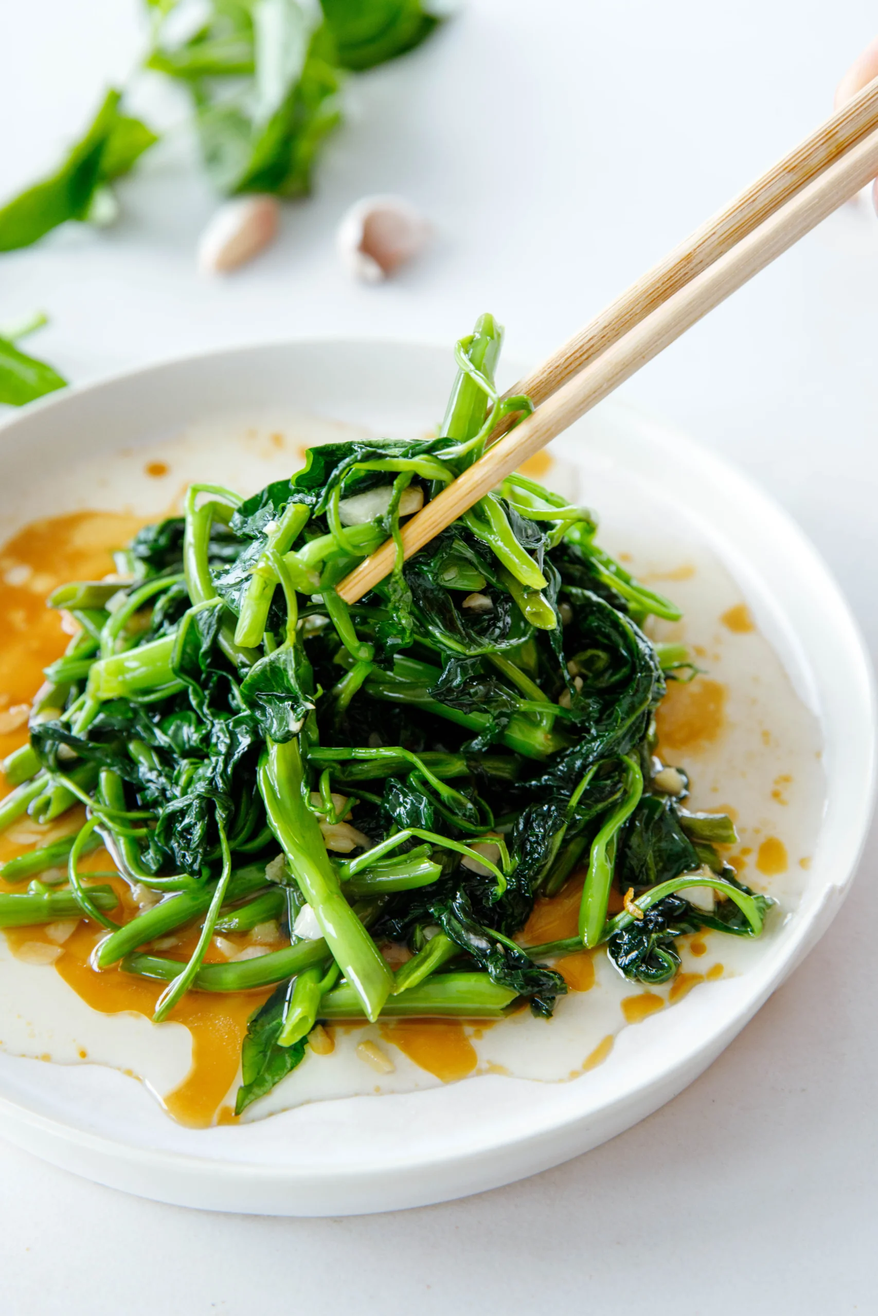 water spinach stir fry with garlic